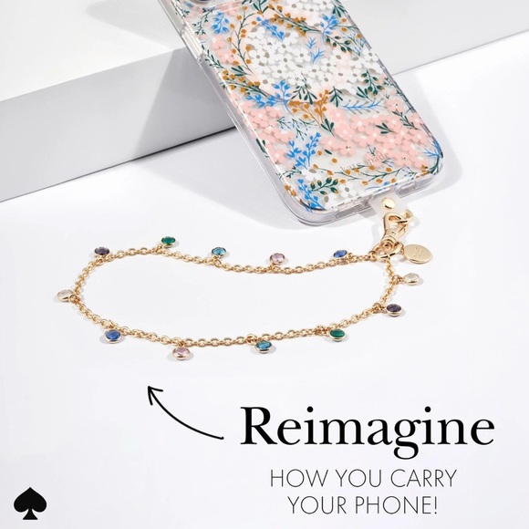 kate spade Phone Charm Bracelet in High Shine. Will Fits All Phones - Picture 3 of 10